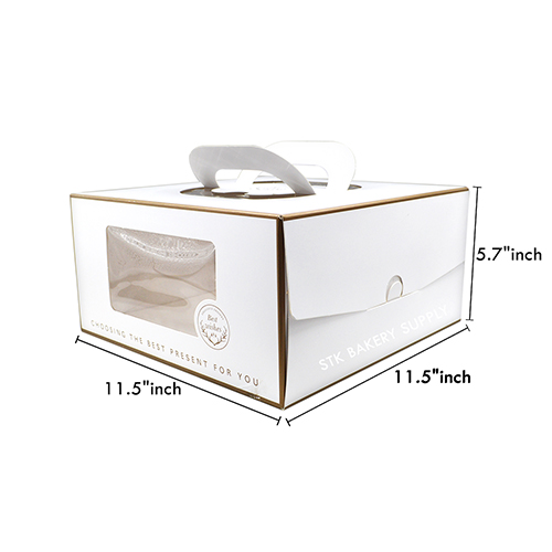 CAKE BOX WITH HANDLE SQUARE (10&quot;CAKE)