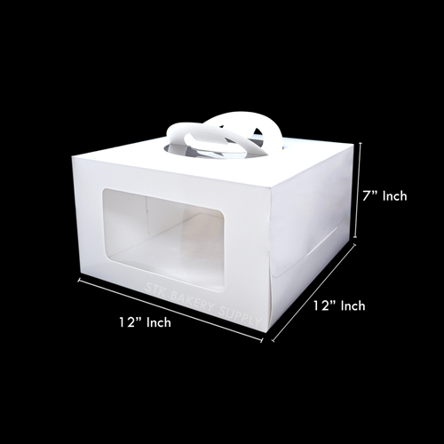 CAKE BOX WITH HANDLE WITH WINDOW (10"CAKE) WS
