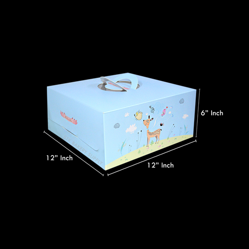 CAKE BOX WITH HANDLE (10&quot;CAKE) 30.5*30.5*15.5CM YJ2067-1 (1x50)