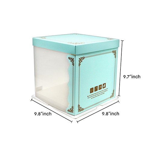 PLASTIC CAKE BOX TRANSPARENT (8&quot; 2LAYER)) 25.5x25.5x24CM