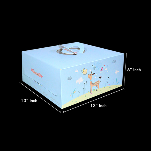 CAKE BOX WITH HANDLE (12&quot;CAKE) 33.5*33.5*15.5CM YJ2068-1 (1x50)
