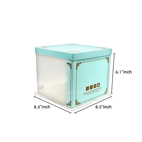 PLASTIC CAKE BOX TRANSPARENT (6&quot; 1LAYER) 20.5x20.5x15.5CM