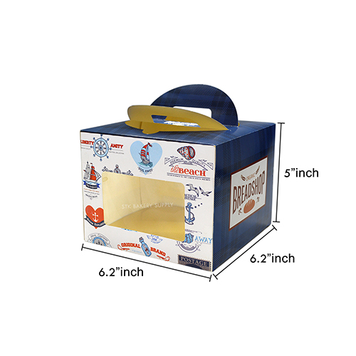 CAKE BOX WITH HANDLE SQUARE 15*15*11CM (SHBZ-004/018) 1PC