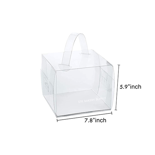 CAKE BOX WITH HANDLE TRANSPARENT (6&quot;CAKE) 20X20X15CM 