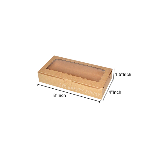 CAKE BOX KRAFT PAPER 100x200x38 MM K(BOX-00051) 1PC (1x300)