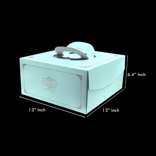 CAKE BOX WITH HANDLE SQUARE (12&quot;CAKE)