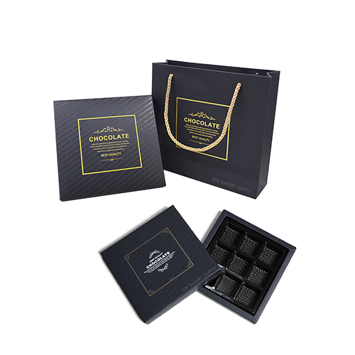 PRESENT CHOCOLATE BOX (SQUARE) WITH BAG  1SET