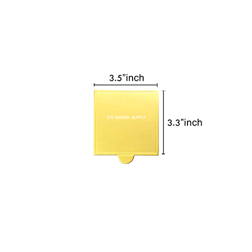 MOUSSE CAKE BASE GOLD SQUARE 9.1x8.9CM JK0007 100PCS (1 x 50)