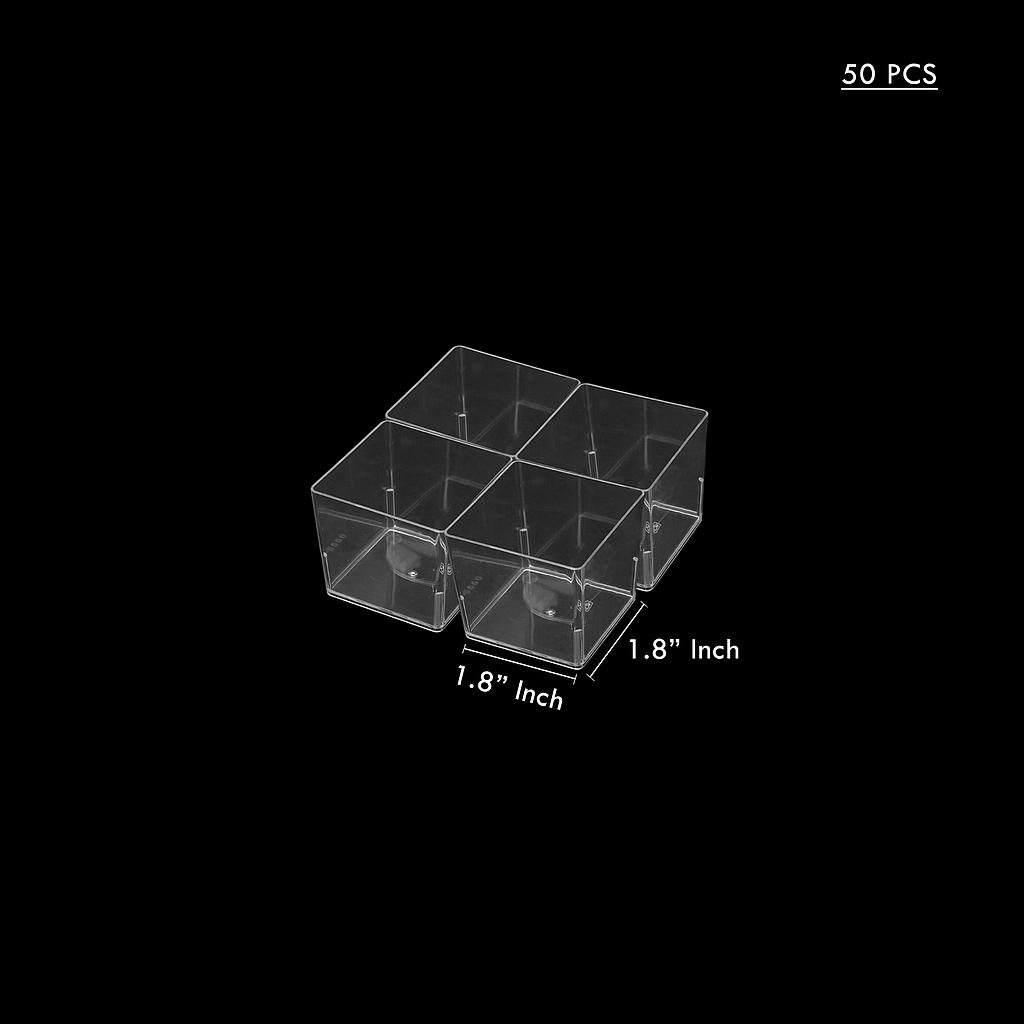 MOUSSE  CUP TRANSPARENT- SQUARE SHORT CH85  PS CUP 50 PCS