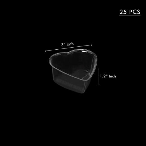 MOUSSE CUP TRANSPARENT - HEART CH55 PS CUP 25 PCS