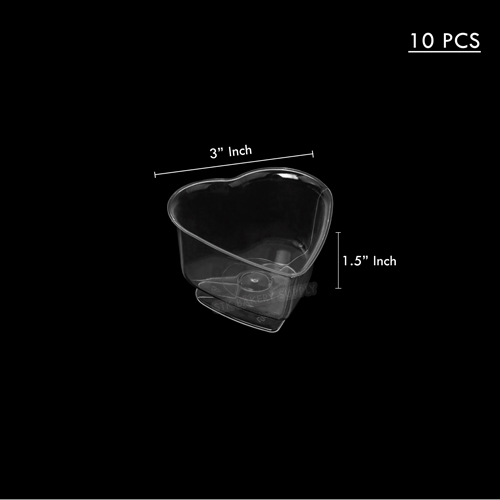 MOUSSE CUP TRANSPARENT - HEART WITH LEG CH-07  PS CUP 10 PC (1X40)