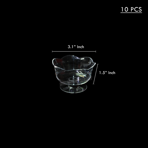 MOUSSE CUP TRANSPARENT - FLOWER CH05  PS CUP 10PCS