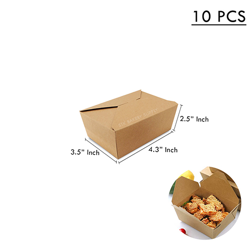 DISPOSABLE LUNCH BOX KRAFT PAPER 650ML(NO.1) FBO-1-00001 10PCS (1x30)