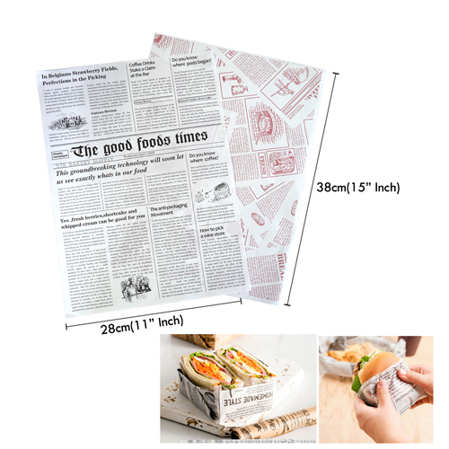 OIL PROOF PAD PAPER (BURGER PAPER) 28x38CM FY3, FY6, FY7 (20PCS) (1 X 5)