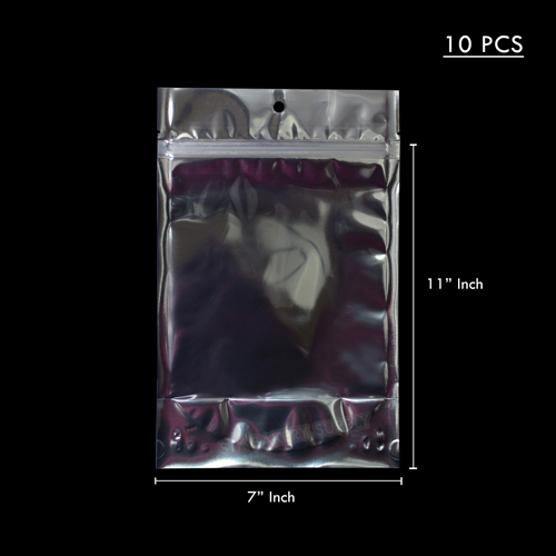 SILVER PLASTIC 7&quot; x 11&quot; (10PC )
