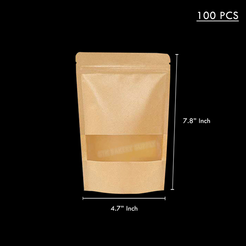 PAPER BAG WINDOW WITH ZIP 12*20*3.5CM (PK 4091) 100PC