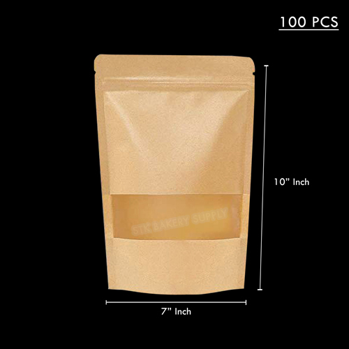 PAPER BAG WINDOW WITH ZIP 17*24*3.5CM (PK 4091) 100PC