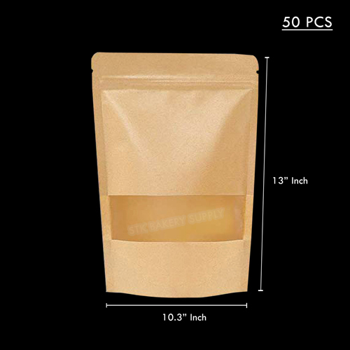 PAPER BAG WINDOW WITH ZIP 26*35*5CM (PK 4091) 50PC