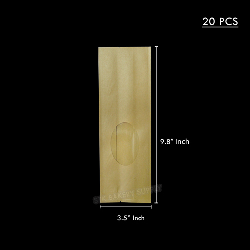 PAPER BAG OVAL WINDOW 9*25*6CM (PK 4006) (20PC) (1 x 10)