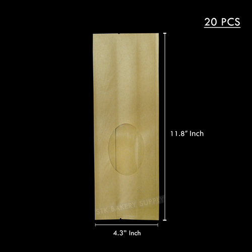 PAPER BAG OVAL WINDOW 11*30*6CM (PK 4006) (20PC) (1 x 10)