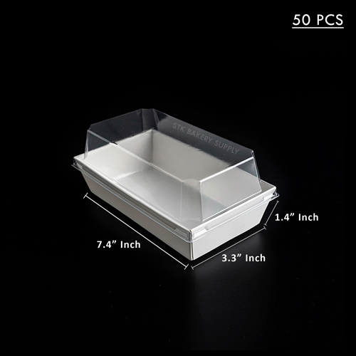 BREAD BOX WITH LID - RECTANGLE CFH-01 (WHITE,BROWN) (50 PC) (1x20)
