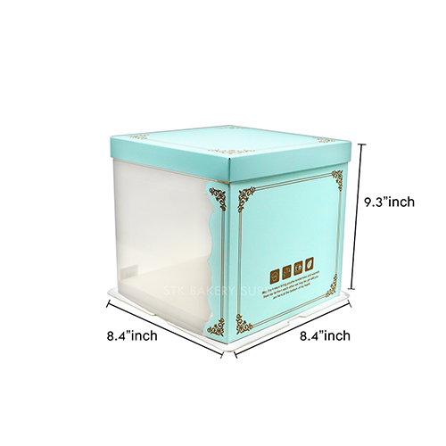 PLASTIC CAKE BOX TRANSPARENT (6" 2LAYER) 20.5x20.5x24.5CM