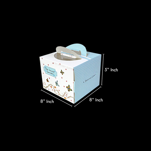 CAKE BOX WITH HANDLE (4&quot;CAKE) 16*16*13CM YJ2033-2 (1x200)
