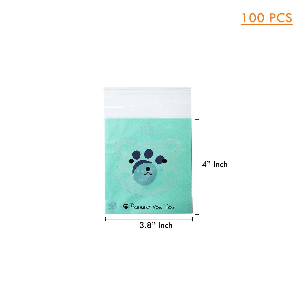 PLASTIC CUTE COOKIES BAG (HM1613,1614,1615,YZ001,004) 9.5x10CM  90~100PCS 