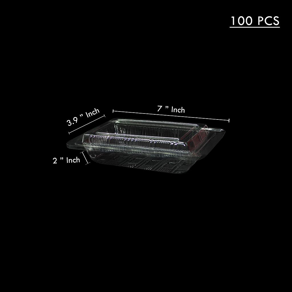 PLASTIC RECTANCULAR BOX TRANSPARENT 18X10CM H2H 100PCS