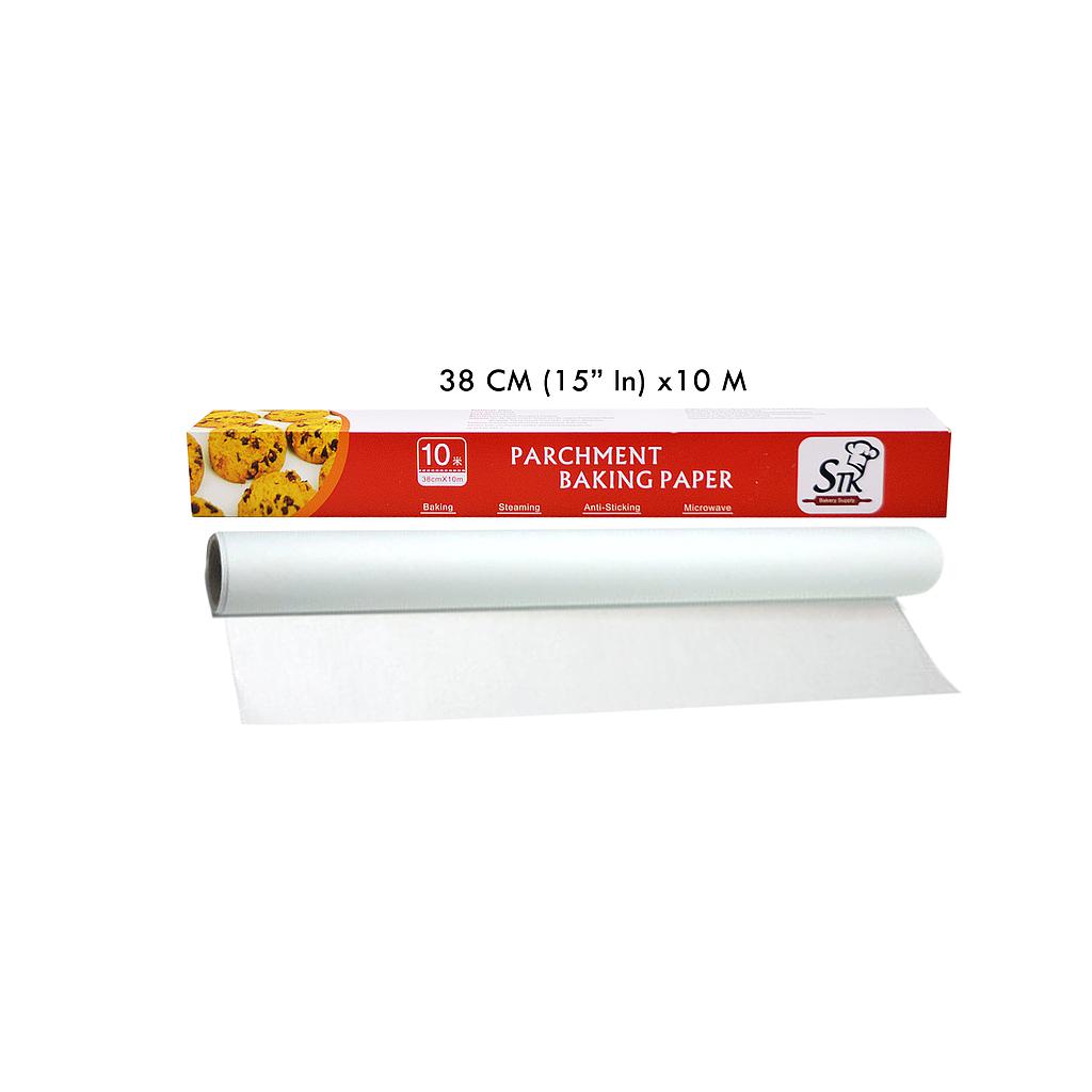 STK BRAND 40G WHITE DOUBLE SIDE SILICONZED BAKING PAPER ROLL,38CM*10M