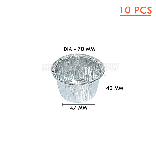 ALUMINIUM CUP-ROUND WITH LID-(1071-1)SS-3002,70 x 47 x 40 mm-80ml-10 pcs ( 1 x 65 ) WS