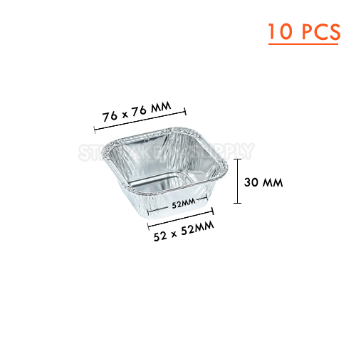 ALUMINIUM CUP-SQUARE WITH LID-SS-4001-(76x 76) x (52 x 52) x 30 mm-90ml-10 pcs ( 1 x 72 ) WS