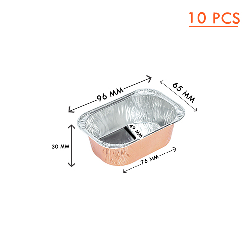 ALUMINIUM CUP-RECTANGULAR ROSE GOLD WITH LID-SS-4003-(65x 96) x (49x 76)x 30 mm-100ml-10 pcs (1x65) WS