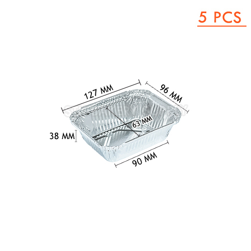 ALUMINIUM SQUARE WITH LID (1054) SS-4005 (96x 127M CU7) x (63 x 90) x 38MM, 240ML 5PCS (1 x 70) WS