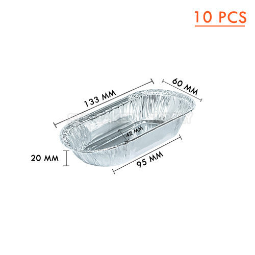 ALUMINIUM CUP OVAL WITH LID SS-6001 (60 x 133) x (42 x 95) x 20MM, 80ML 10PCS (1 x 72) WS