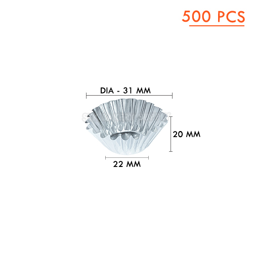 ALUMINIUM CUP CAKE CUP-EXTRA SMALL-SS-1612 500PCS (1 x 50) WS