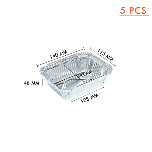 ALUMINIUM CUP SQUARE WITH IN LID SS 4006 (140x115x46)  (83 x 108) MM 5PCS (1 x 50) WS