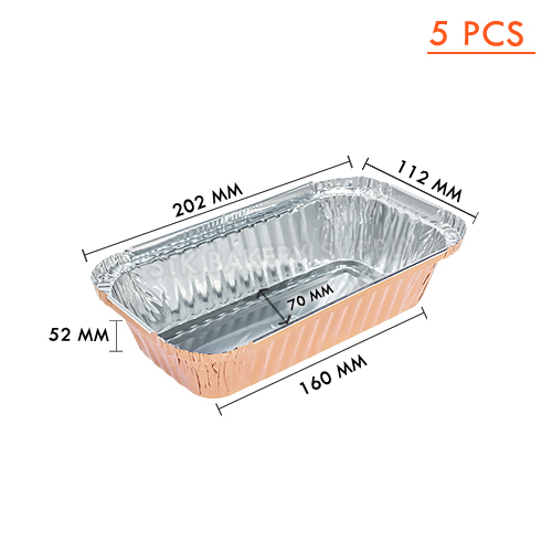 ALUMINIUM CUP - RECTANGULAR ROSE GOLD WITH LID (1069-1)SS-4008 (112x202)x(70x160)x52MM 610ML (1x50) WS