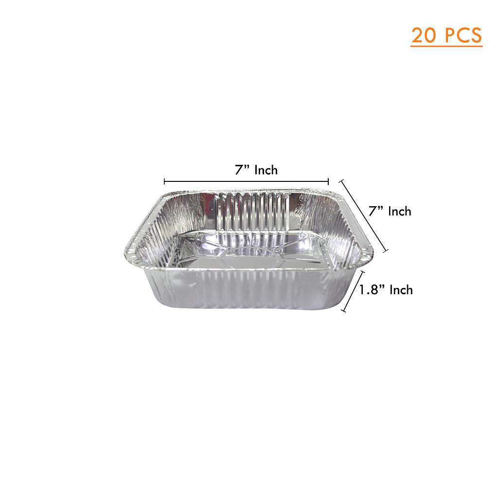 ALUMINIUM CUP - SQUARE WITH LID (105*105) x (166*166) x 48 mm-1350ml (11550) 20PCS (1 X 30)