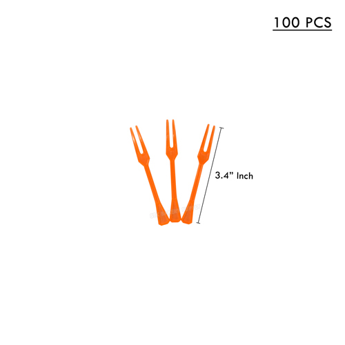 PLASTIC COLOURFUL FORK 9CM 100PCS