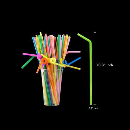 FLEXIBLE STRAW EA-100 ,10", 95~100PC (COLOR ) (1 X 40)
