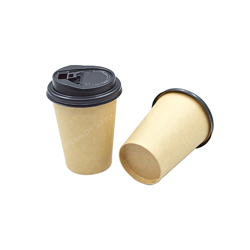 COFFEE PAPER CUP KHAKI WITH LID (FAC-00063/CCU-SK-00001) 8OZ 50PCS (1 X 10)