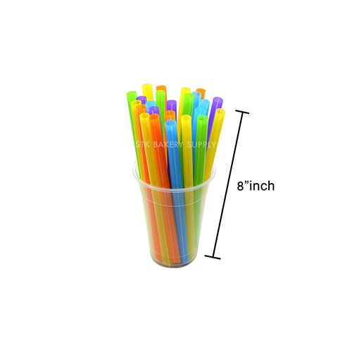 PLASTIC FLEXIBLE STRAW FOR MILK SHAKE;8" (EJ) - 50PCS ~60PCS (1 X 20)