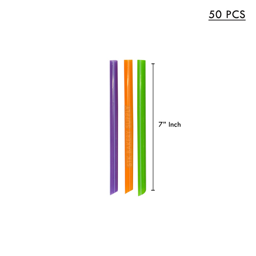 PLASTIC FLEXIBLE STRAW FOR MILK SHAKE;7&quot; (EJ)- 50PC (1 X 20)