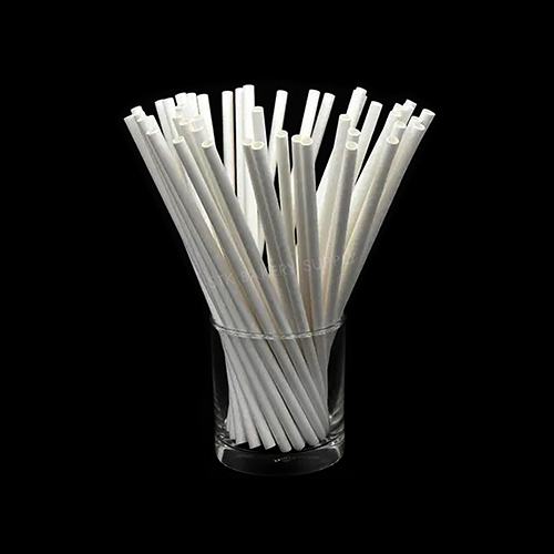 PAPER STRAW WHITE DIAMETER 8X197MM, 100PCS