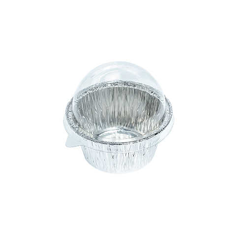 ALUMINUM CUP-ROUND WITH LID (1072)SS-3003,10PCS 84*55*35MM/100ML (1x60)