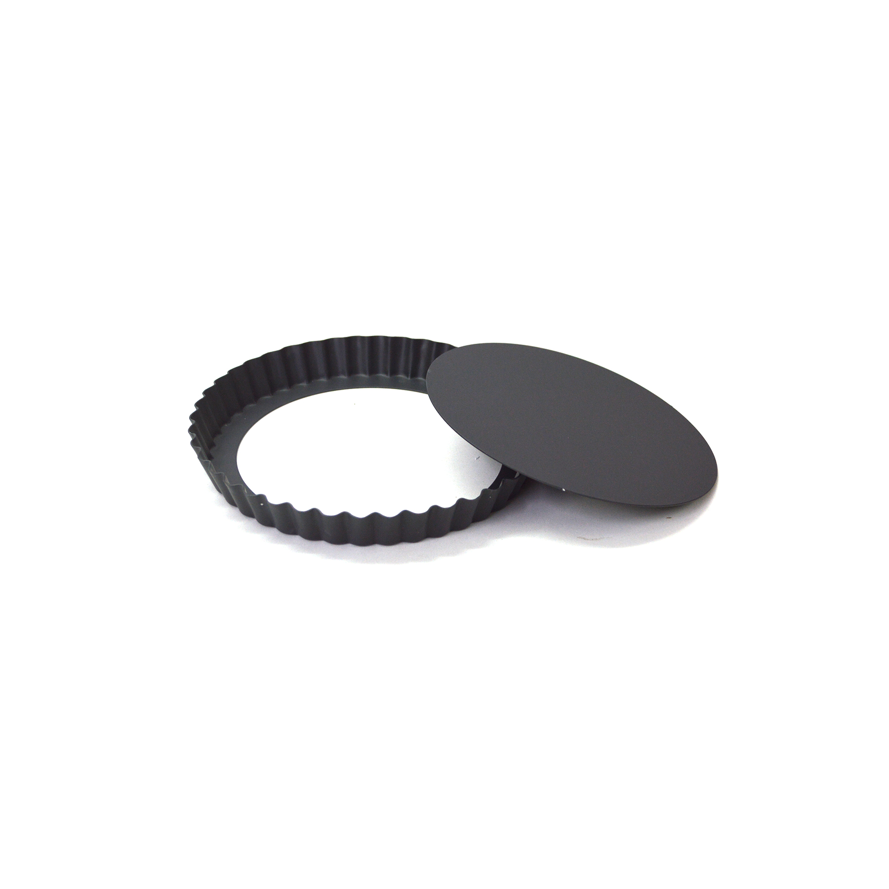 SN5560- Round Fluted Tart Mould - Removable Bottom (Hard Anodized) 1.0mm Al.Alloy 160 x 143 x 23