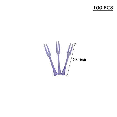 PLASTIC COLOURFUL FORK 9CM 100PCS