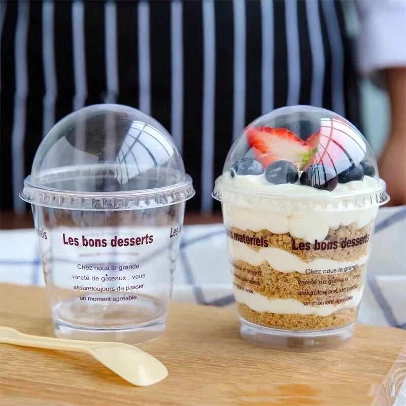 FB60073 MOUSSE CUP WITH PRINTING - DOME LID 210ML 77*70mm 5PCS SET 