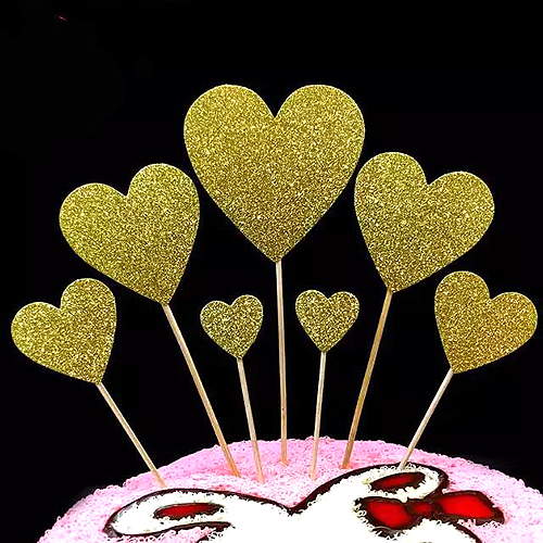 7 HEARTS DESIGN CAKE TOPPER 1PCS (30)